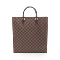 Louis Vuitton Tote Sac Plat Canvas Leather Ebene Brown