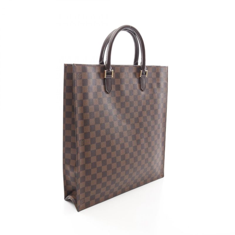 Louis Vuitton Tote Sac Plat Canvas Leather Ebene Brown