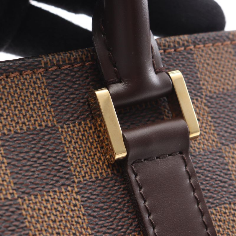 Louis Vuitton Tote Sac Plat Canvas Leather Ebene Brown