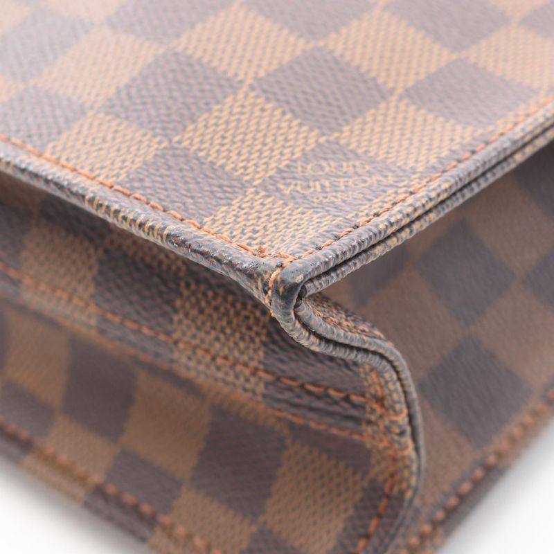 Louis Vuitton Tote Sac Plat Canvas Leather Ebene Brown
