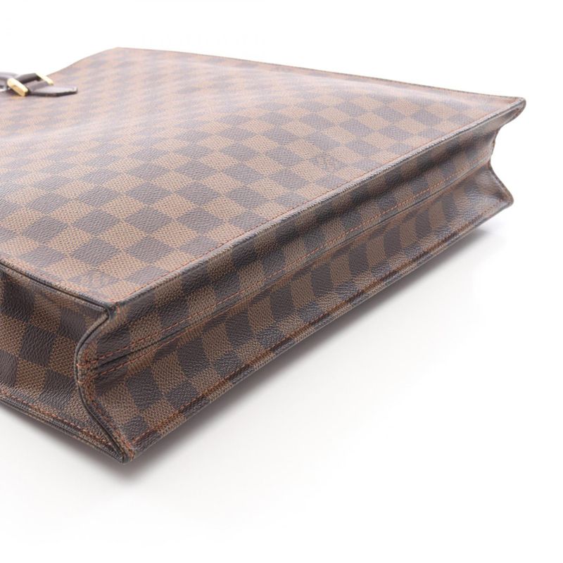 Louis Vuitton Tote Sac Plat Canvas Leather Ebene Brown