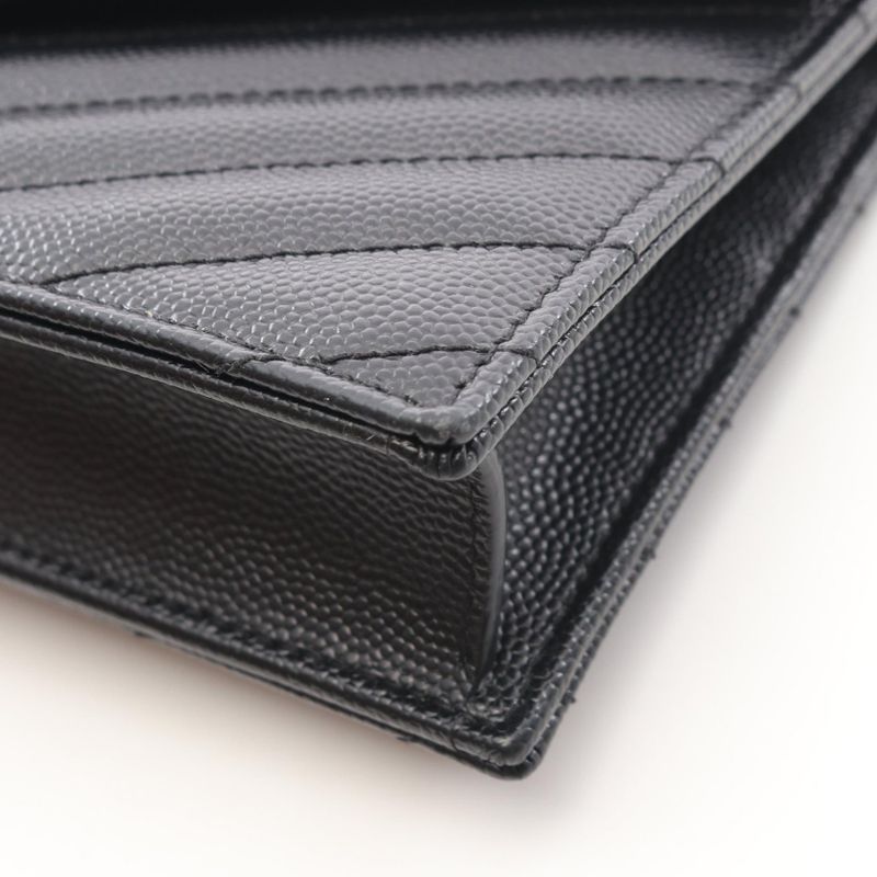 Saint Laurent Paris Shoulder Bag Monogram Envelope Black Leather