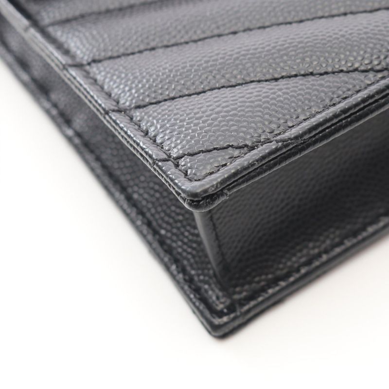 Saint Laurent Paris Shoulder Bag Monogram Envelope Black Leather