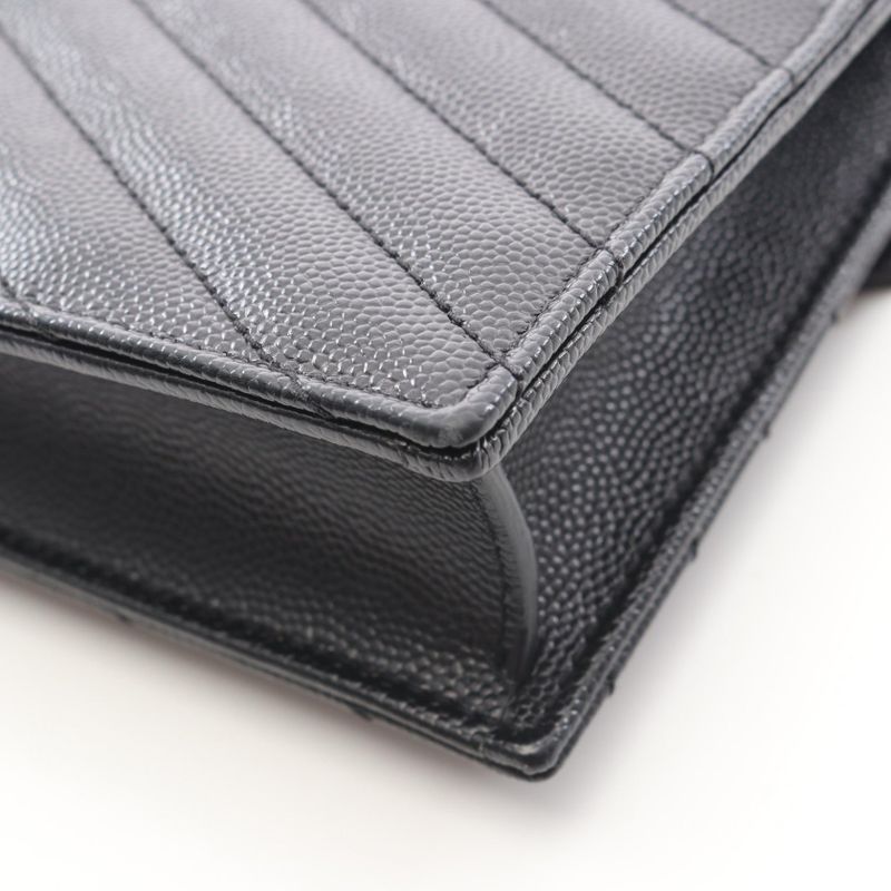 Saint Laurent Paris Shoulder Bag Monogram Envelope Black Leather