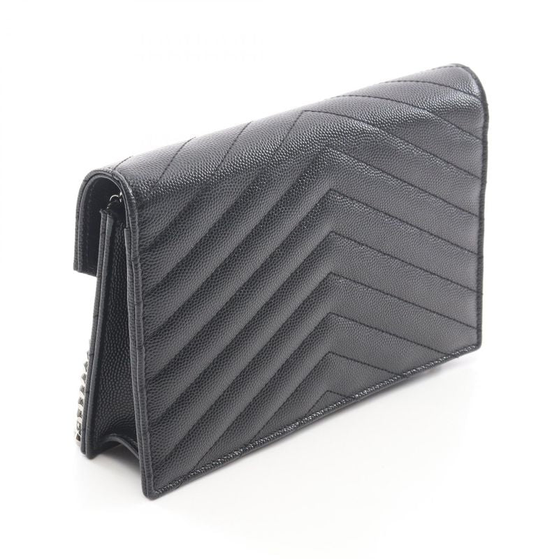 Saint Laurent Paris Shoulder Bag Monogram Envelope Black Leather
