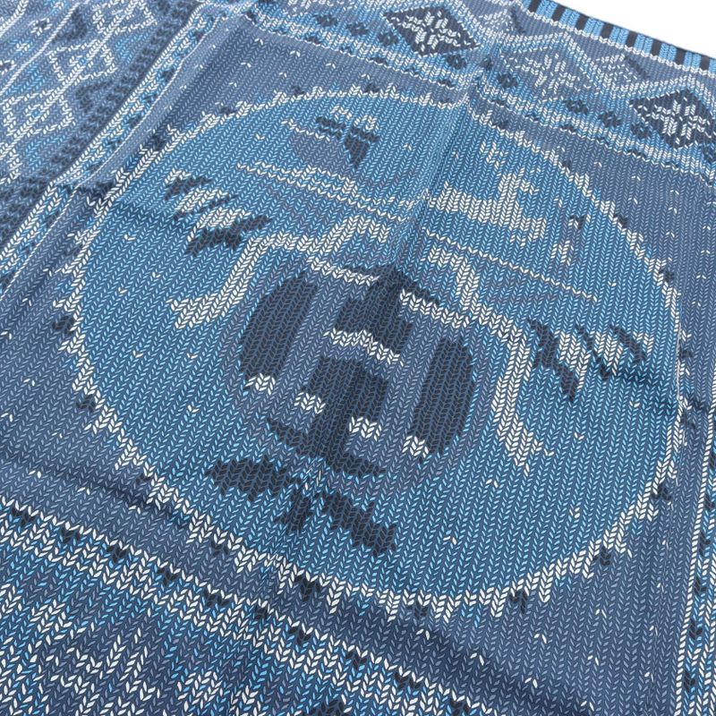 Hermes Scarf Carre 90 AU Coin du Feu Silk White Blue Navy