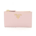 Prada Card Case Saffiano Metal Light Pink Leather Coin