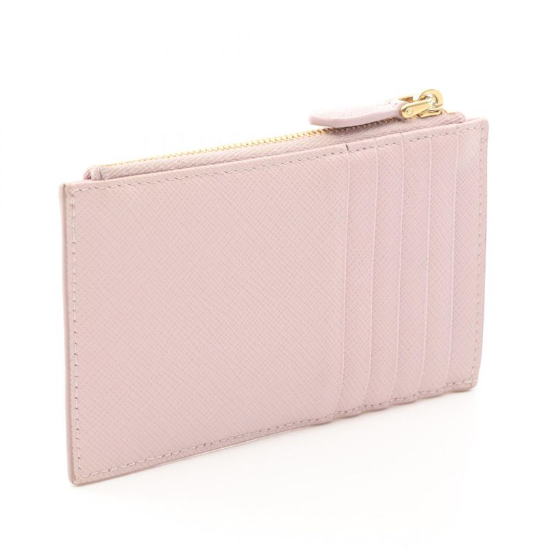 Prada Card Case Saffiano Metal Light Pink Leather Coin