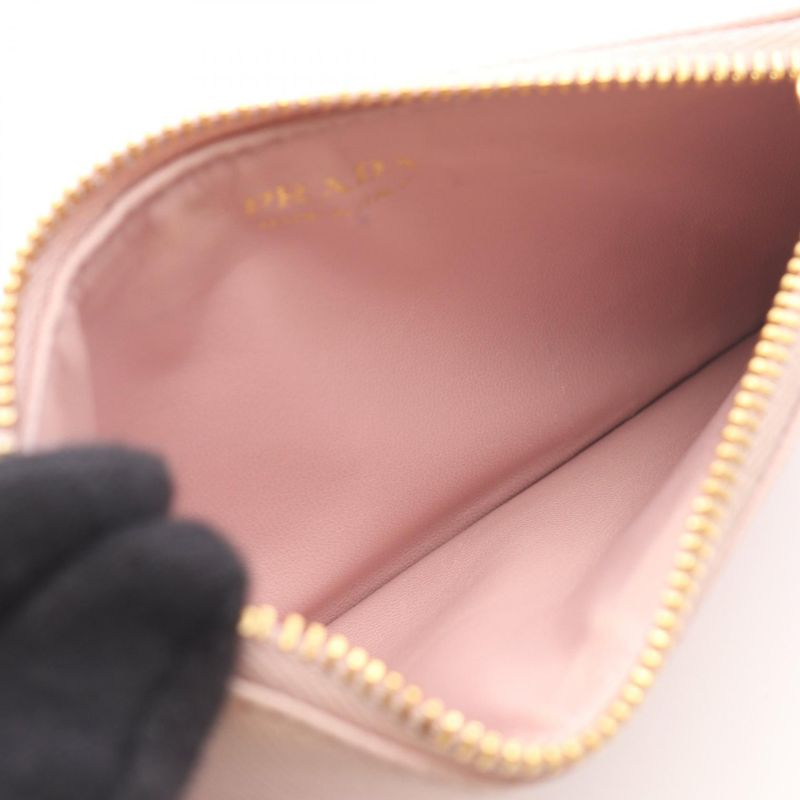Prada Card Case Saffiano Metal Light Pink Leather Coin