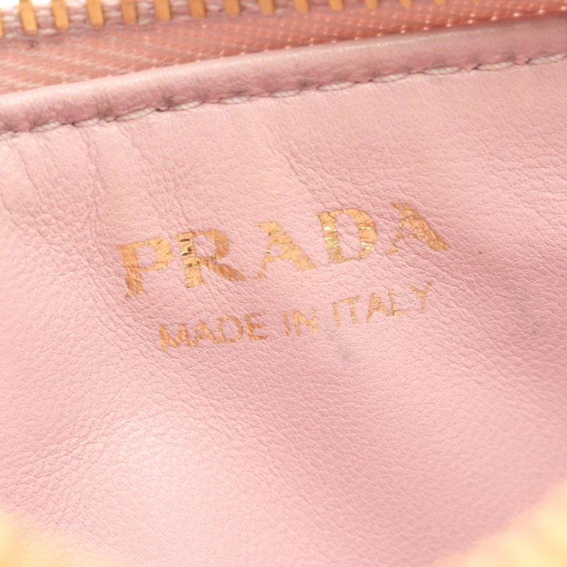 Prada Card Case Saffiano Metal Light Pink Leather Coin