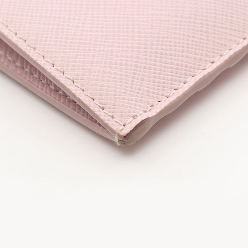 Prada Card Case Saffiano Metal Light Pink Leather Coin