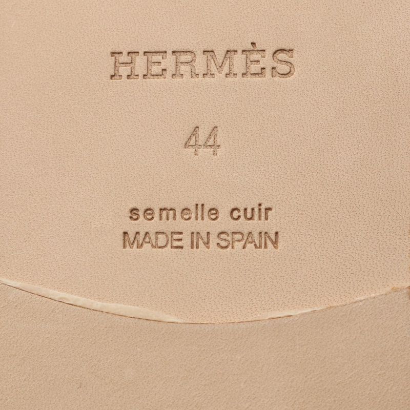 Hermes Sandals Antigua Leather Beige Black