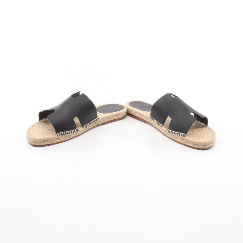 Hermes Sandals Antigua Leather Beige Black