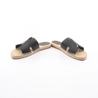 Hermes Sandals Antigua Leather Beige Black
