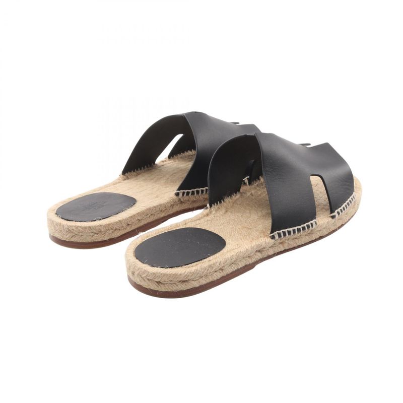Hermes Sandals Antigua Leather Beige Black
