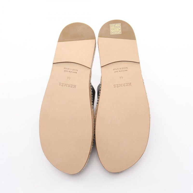 Hermes Sandals Antigua Leather Beige Black
