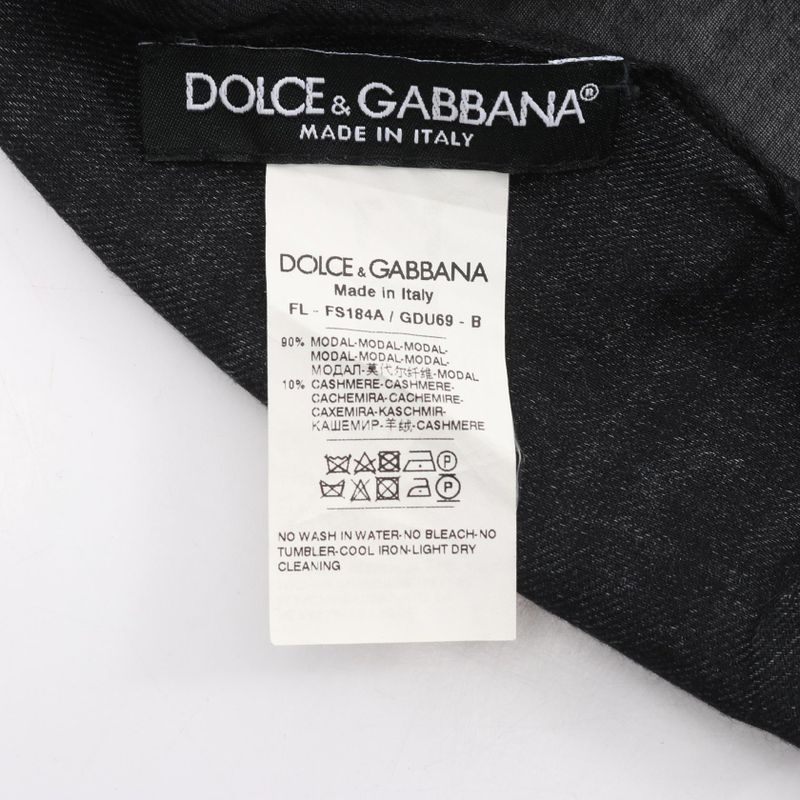 Dolce & Gabbana Shawl Cashmere Black Multicolor