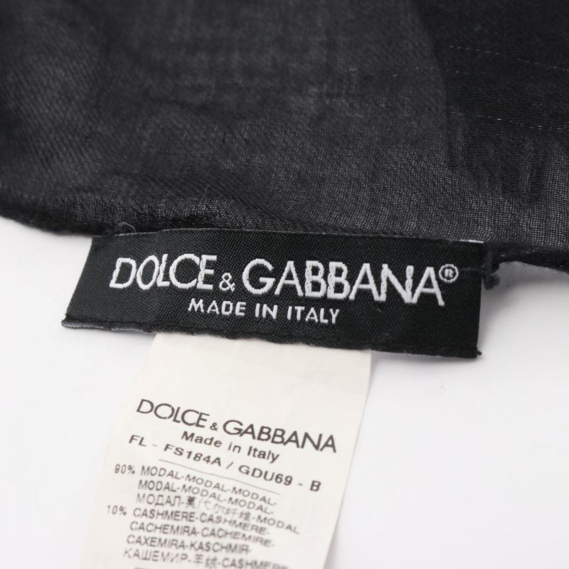 Dolce & Gabbana Shawl Cashmere Black Multicolor