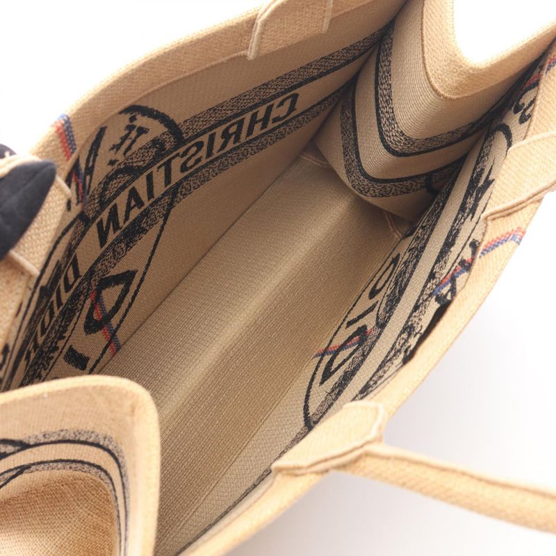 Dior Tote Book Natural Black Beige Multicolor
