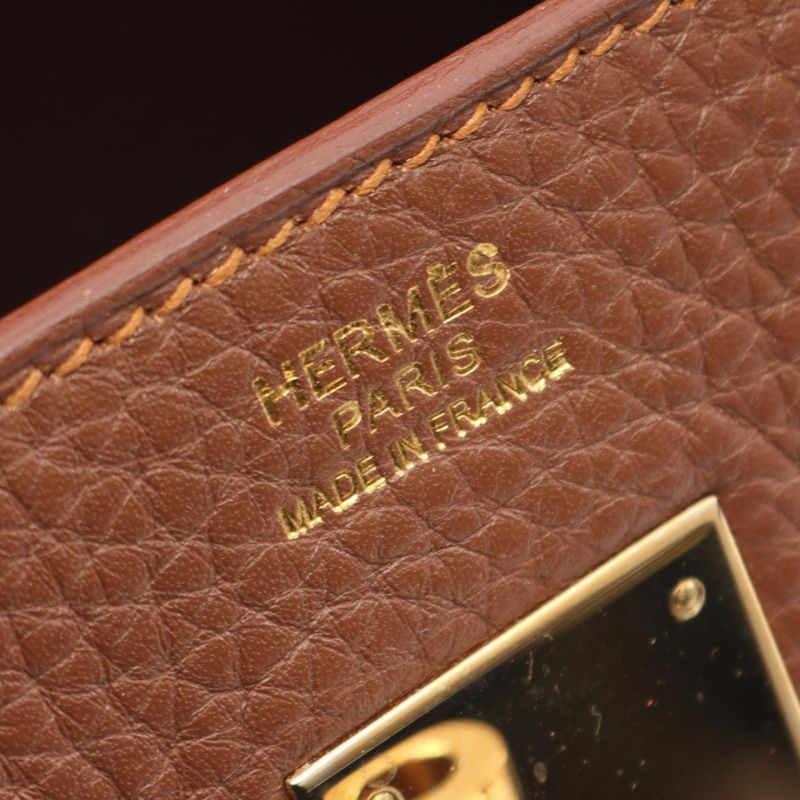 Hermes Handbag Birkin 30 Gold Maronde Indy Fishel Ficel Beige Brown