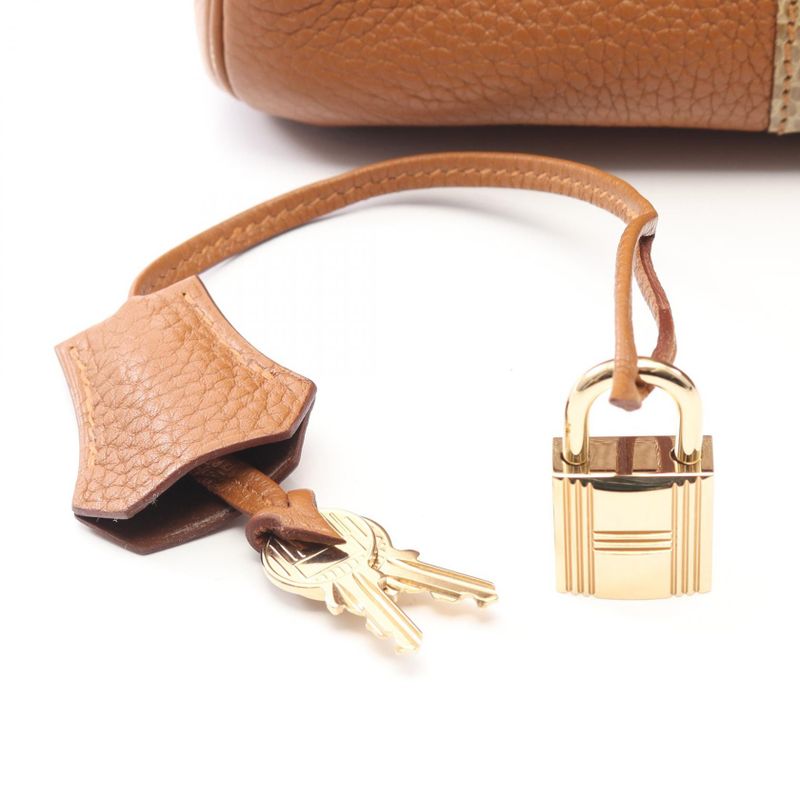 Hermes Handbag Birkin 30 Gold Maronde Indy Fishel Ficel Beige Brown