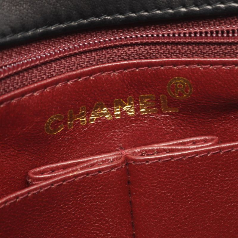 Chanel Shoulder Bag Mini Quilted 20 Black Lambskin