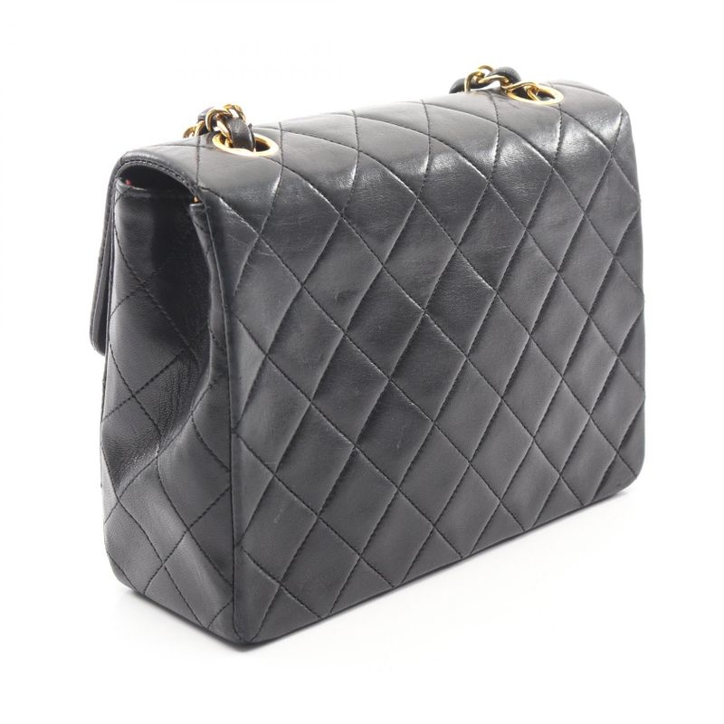 Chanel Shoulder Bag Mini Quilted 20 Black Lambskin