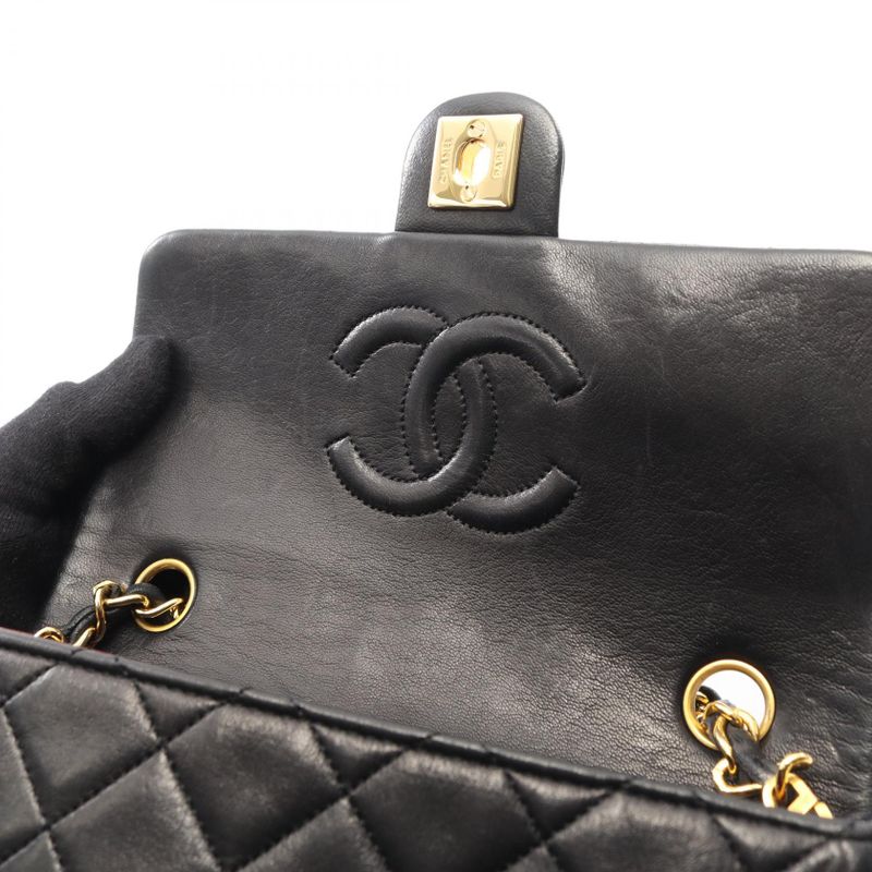Chanel Shoulder Bag Mini Quilted 20 Black Lambskin