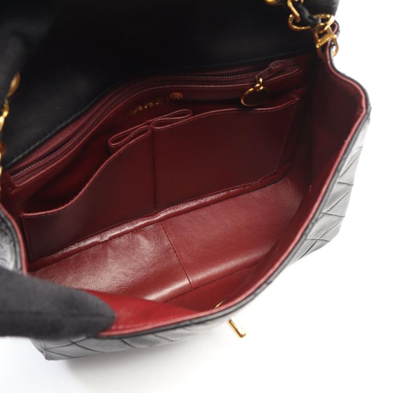 Chanel Shoulder Bag Mini Quilted 20 Black Lambskin