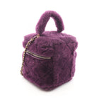 Chanel Shoulder Bag Quilted Vanity Purple Lambskin 2-Way