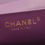 Chanel Shoulder Bag Quilted Vanity Purple Lambskin 2-Way