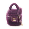 Chanel Shoulder Bag Quilted Vanity Purple Lambskin 2-Way