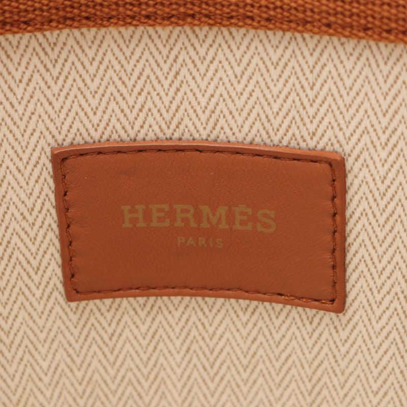 Hermes Handbag Basket Sherwood PM Orange Camel