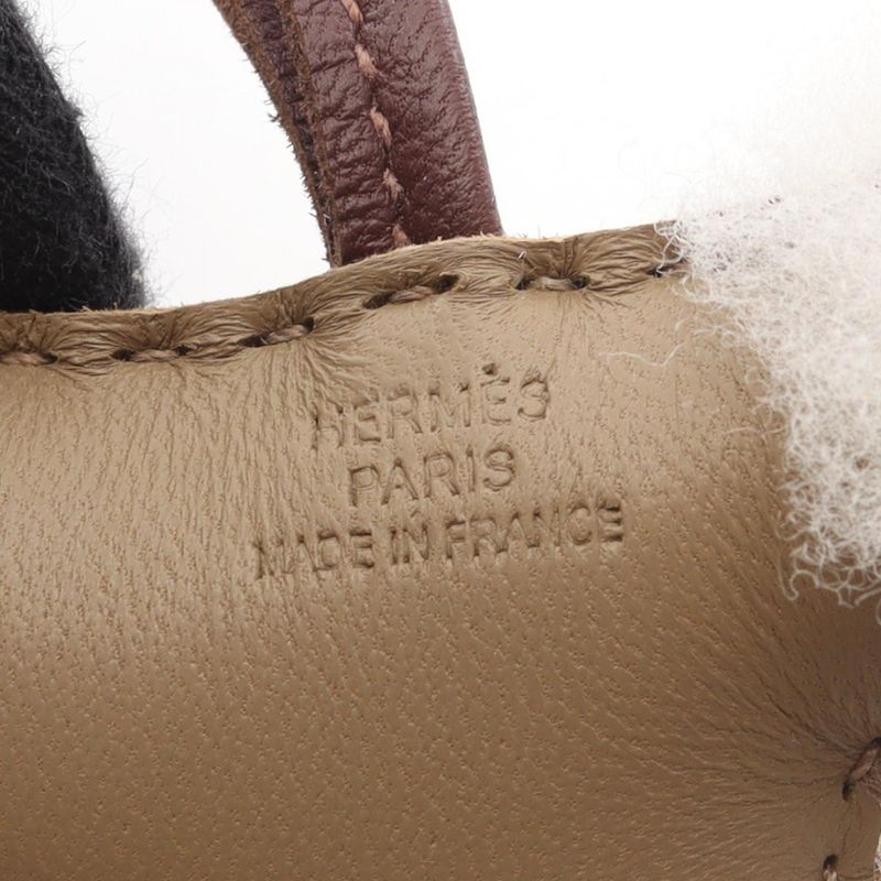 Hermes Charm Buddy Trench Chocolate Mouton Leather