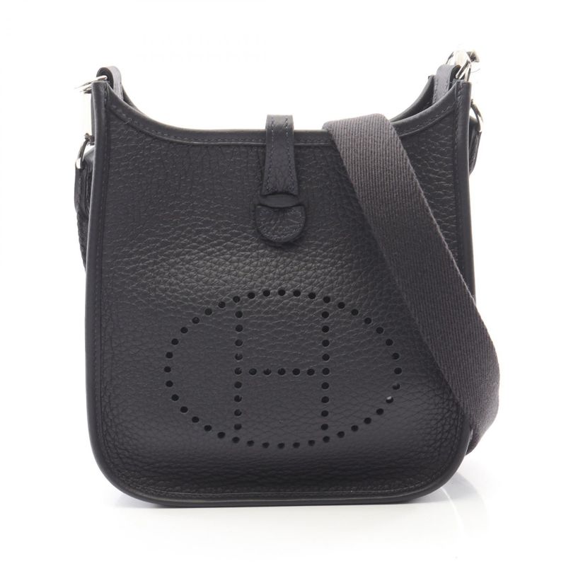 Hermes Shoulder Bag Evelyne TPM Amazon Canvas Leather TPM Canvas Navy