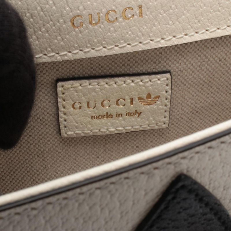Gucci Shoulder Bag Adidas Horsebit White Black Leather