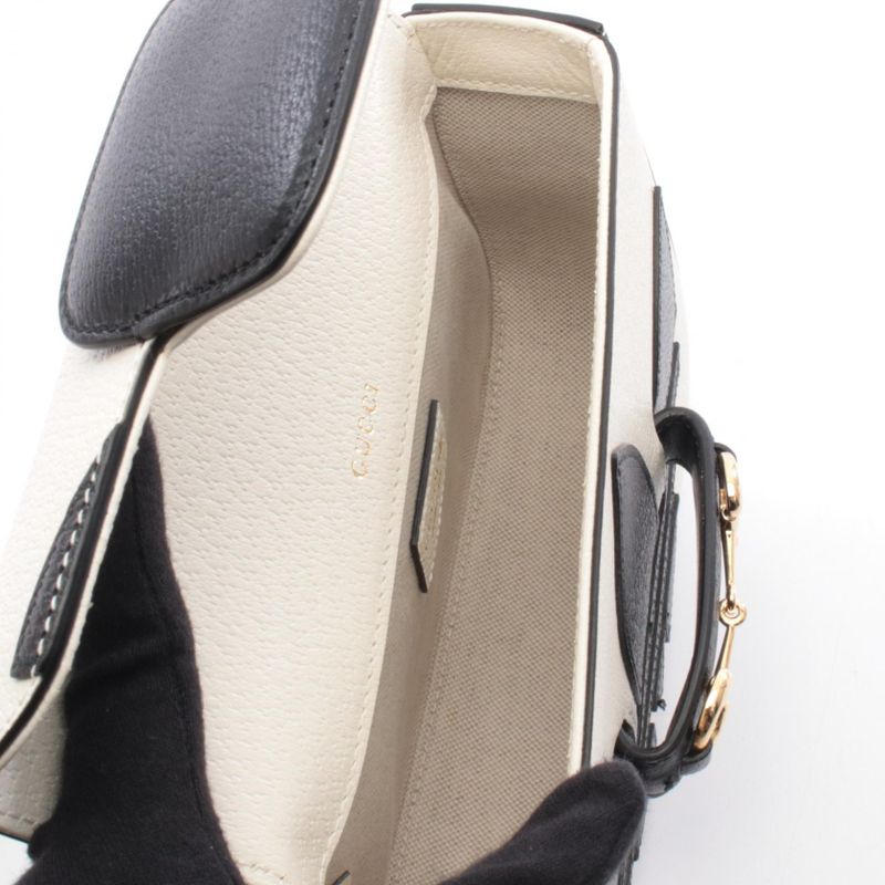 Gucci Shoulder Bag Adidas Horsebit White Black Leather