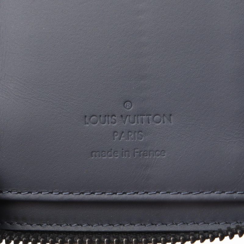 Louis Vuitton Round Wallet Zippy Vertical Navy Leather