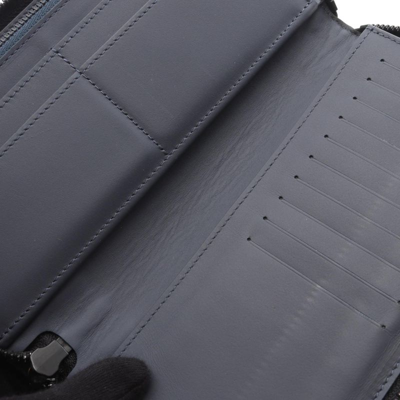 Louis Vuitton Round Wallet Zippy Vertical Navy Leather