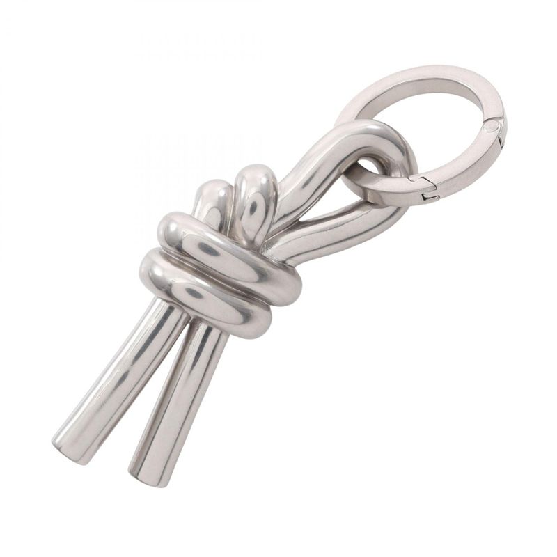 Bottega Veneta Key Holder Argento Knot Silver Vibrato Key Ring