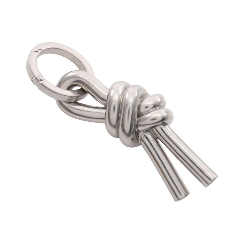 Bottega Veneta Key Holder Argento Knot Silver Vibrato Key Ring