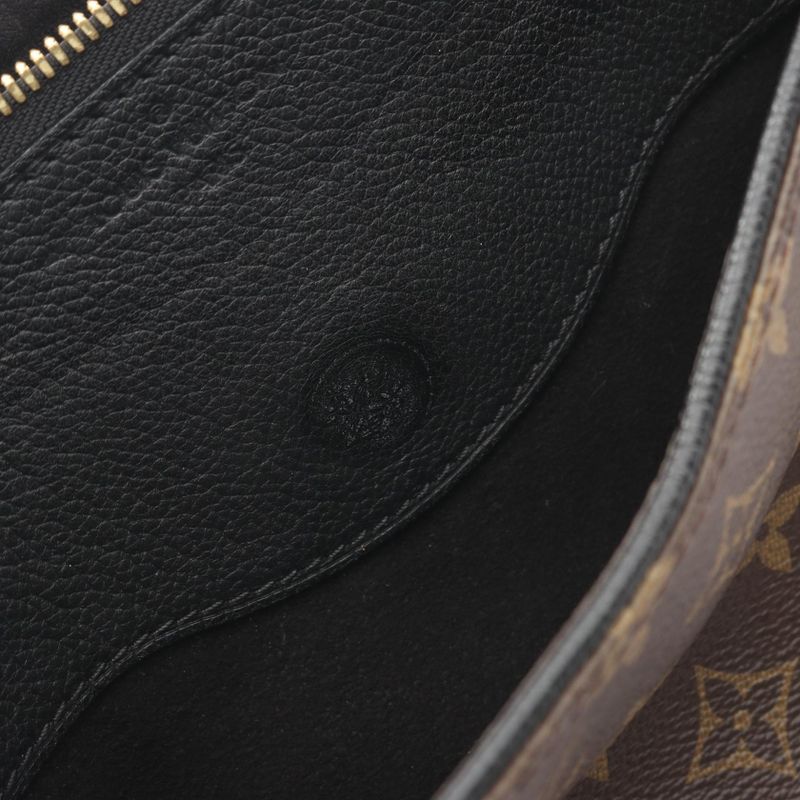 Louis Vuitton Handbag Pallas Noir Black Canvas Leather Brown