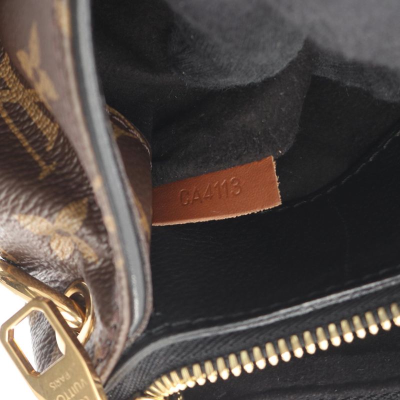Louis Vuitton Handbag Pallas Noir Black Canvas Leather Brown