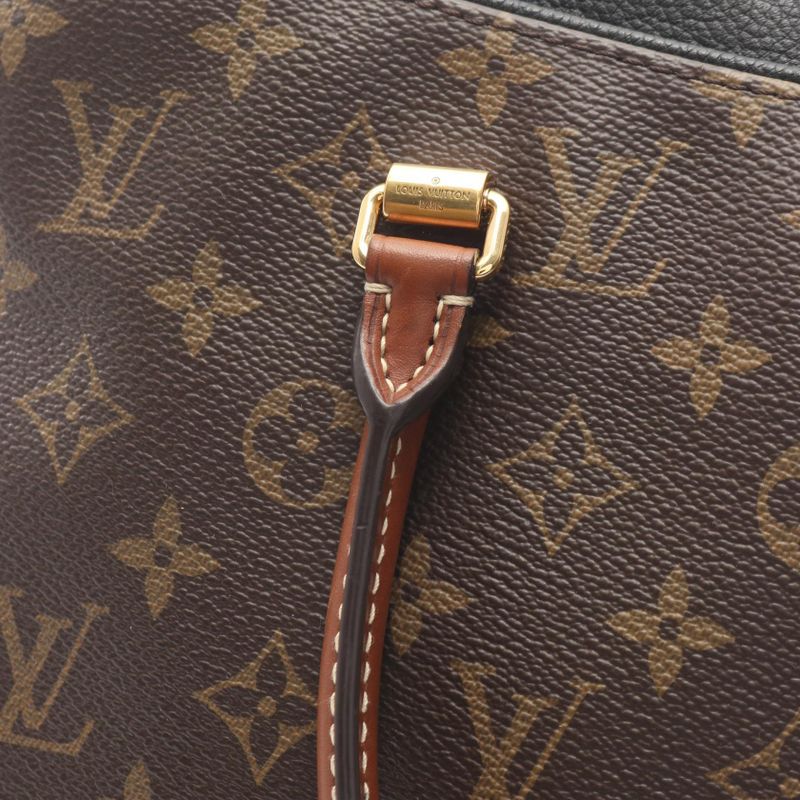 Louis Vuitton Handbag Pallas Noir Black Canvas Leather Brown
