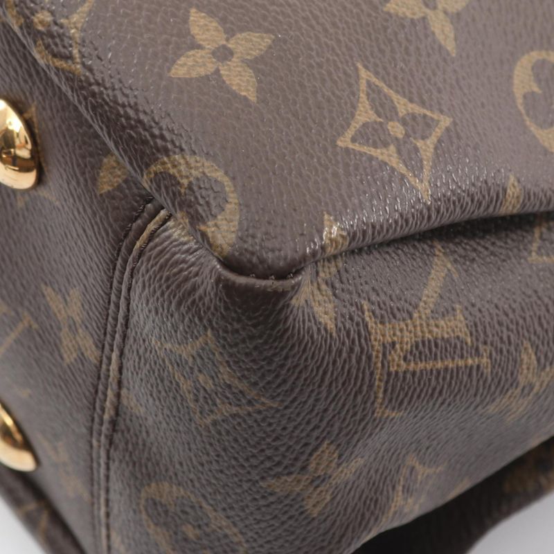 Louis Vuitton Handbag Pallas Noir Black Canvas Leather Brown