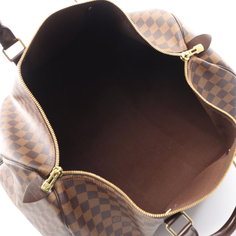 Louis Vuitton Boston Bag Keepall 50 Canvas Leather Ebene Brown
