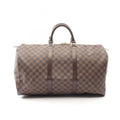 Louis Vuitton Boston Bag Keepall 50 Canvas Leather Ebene Brown