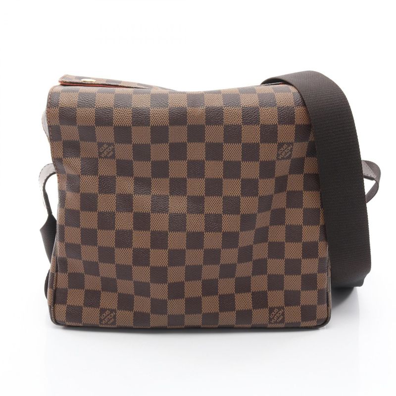 Louis Vuitton Shoulder Bag Naviglio Canvas Leather Ebene Brown