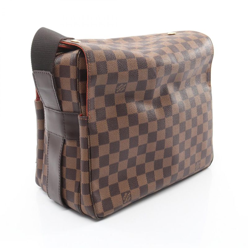 Louis Vuitton Shoulder Bag Naviglio Canvas Leather Ebene Brown