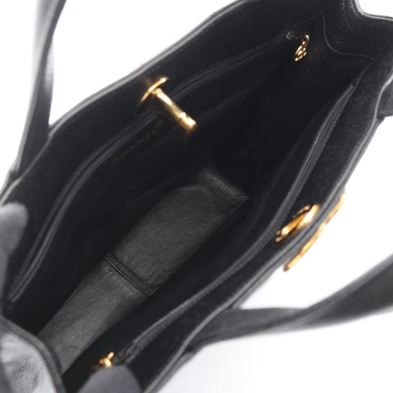Chanel Tote Quilted Black Leather
